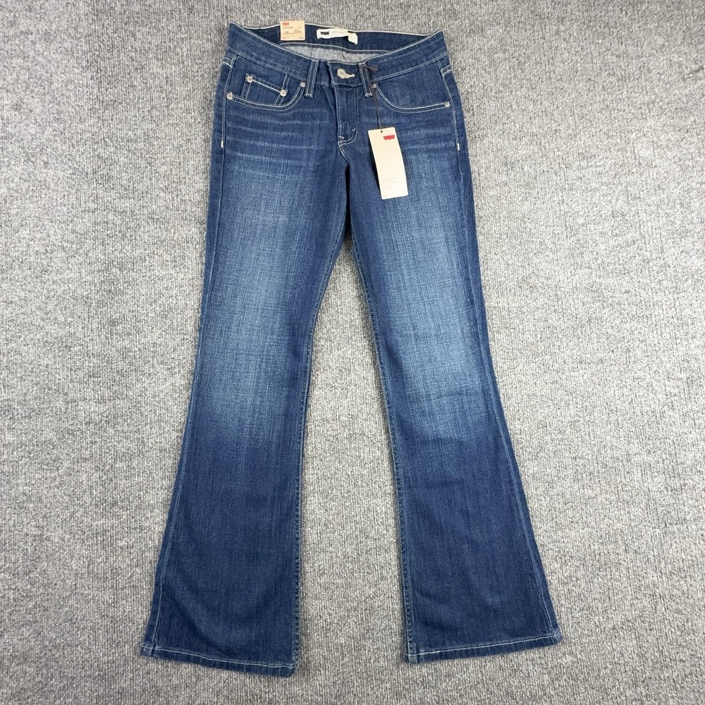 Levi's 518 Superlow Bootcut Jeans Juniors 3 Short Medium Wash Low Rise Stretch